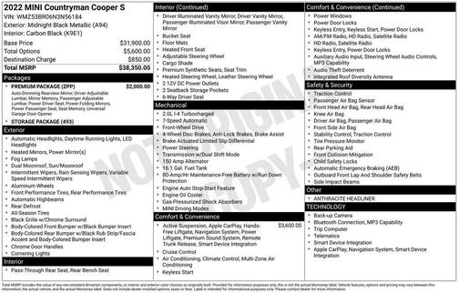 2022 MINI Countryman Cooper S