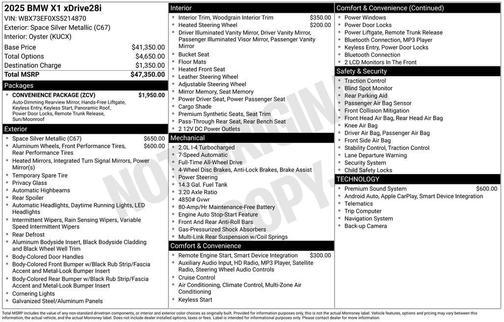 Space Silver Metallic 2025 BMW X1 xDrive28i