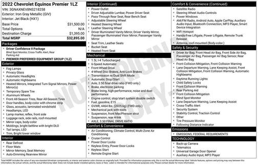 2022 Chevrolet Equinox Premier w/1LZ