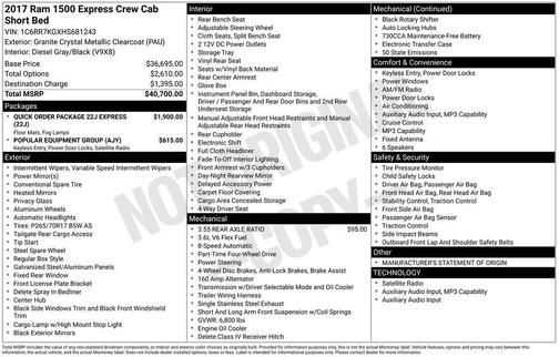 Granite Crystal Metallic Clearcoat 2017 RAM 1500 Express