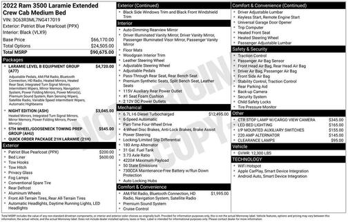 2022 RAM 3500 Laramie Mega Cab 4x4 6'4' Box