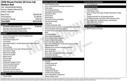 2008 Nissan Frontier SE Crew Cab
