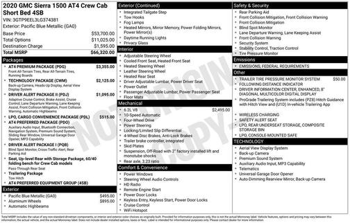 2020 GMC Sierra 1500 AT4