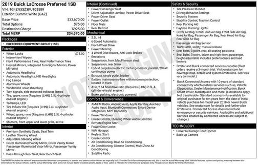 2019 Buick LaCrosse Preferred