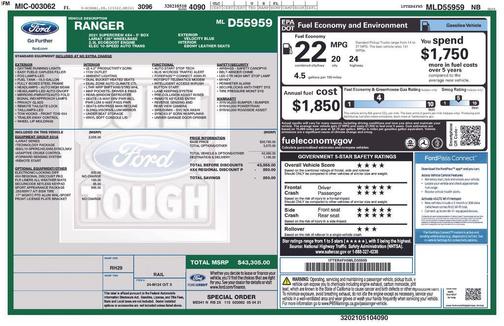 Blue Metallic 2021 Ford Ranger LARIAT