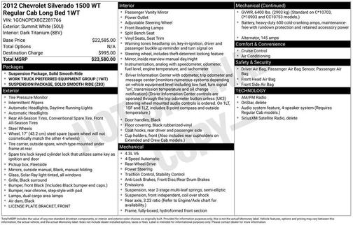 2012 Chevrolet Silverado 1500 Work Truck