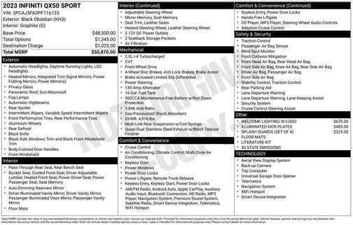 2023 INFINITI QX50 SPORT