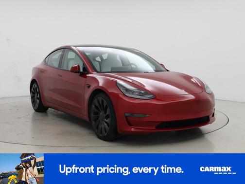 Red 2021 Tesla Model 3 Performance