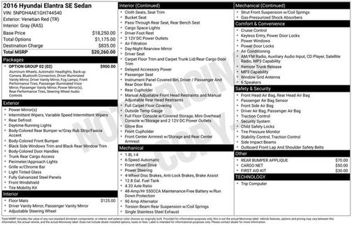 Venetian Red 2016 Hyundai ELANTRA SE
