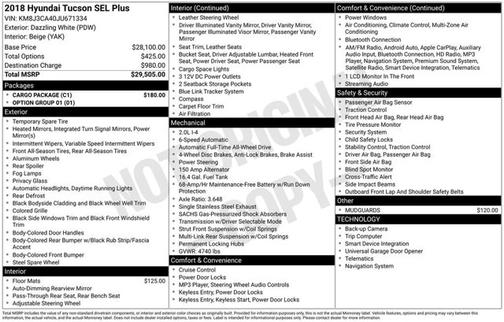 2018 Hyundai TUCSON SEL Plus