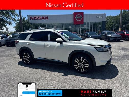 Pearl White Tricoat 2023 Nissan Pathfinder Platinum 4WD