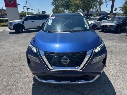 Caspian Blue Metallic/Super Black 2023 Nissan Rogue Platinum