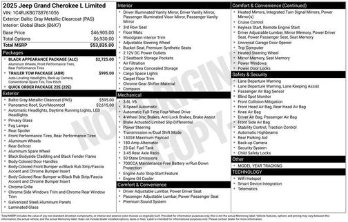 2025 Jeep Grand Cherokee L Limited