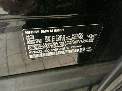 Black Sapphire Metallic 2023 BMW XM Base