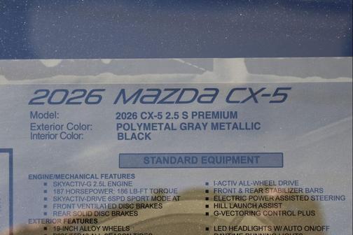 Polymetal Gray Metallic 2026 Mazda CX-5 2.5 S