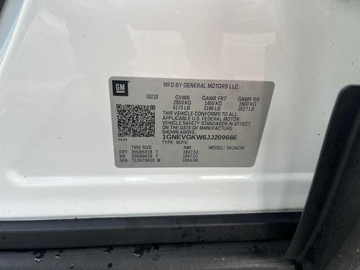 2018 Chevrolet Traverse LT Cloth