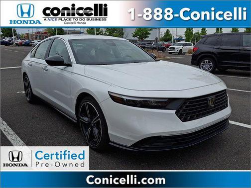 Platinum White 2023 Honda Accord Hybrid Sport