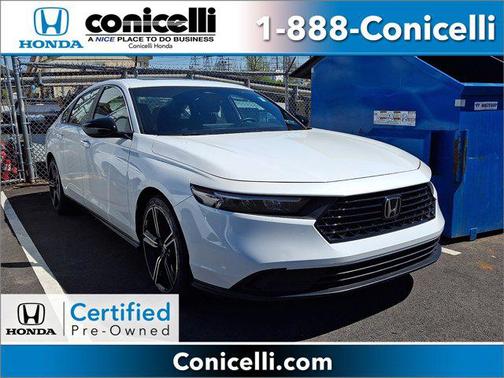 Platinum White 2023 Honda Accord Hybrid Sport