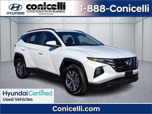 White Pearl 2024 Hyundai TUCSON Hybrid Blue