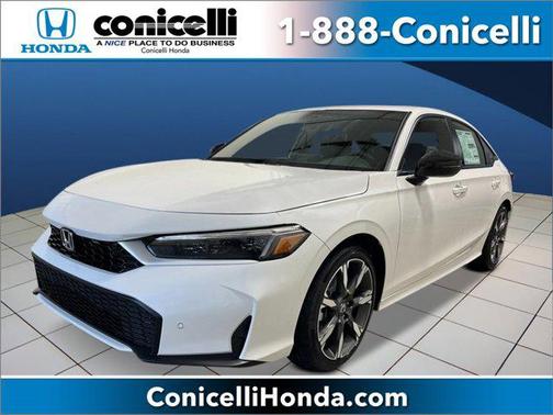 Platinum White Pearl 2026 Honda Civic Hybrid Sport Touring