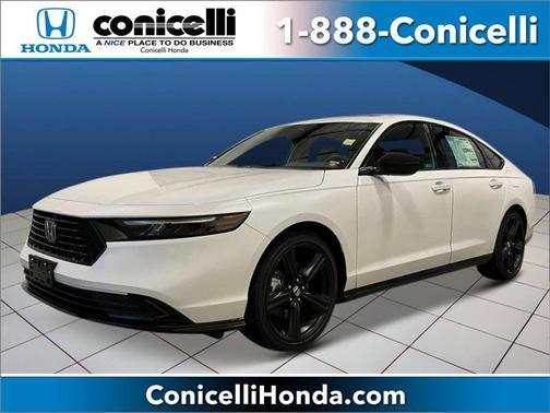 Platinum White Pearl 2025 Honda Accord Hybrid Sport-L