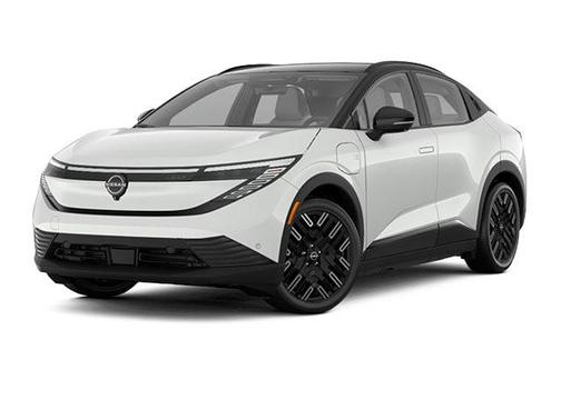 Everest White Pearl Tricoat/Black 2026 Nissan Leaf PLATINUM+