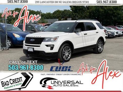 White Platinum Metallic Tri-Coat 2018 Ford Explorer Sport