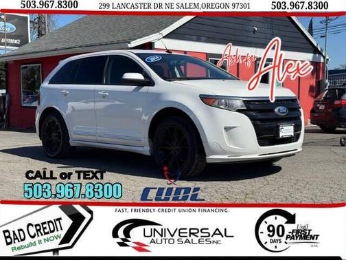 White Platinum Metallic Tri-Coat 2014 Ford Edge Sport