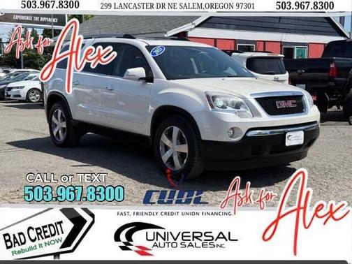 White Diamond Tricoat 2011 GMC Acadia SLT-1