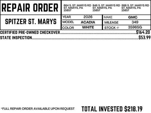 2026 GMC Acadia Elevation AWD