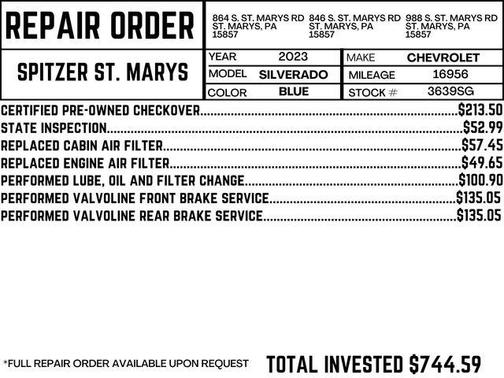 2023 Chevrolet Silverado 1500 Custom Trail Boss