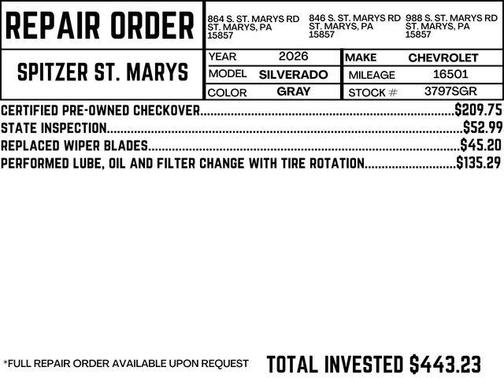 Sterling Gray Metallic 2026 Chevrolet Silverado 1500 LT