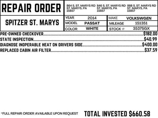2014 Volkswagen Passat 2.0L TDI DSG SEL Premium