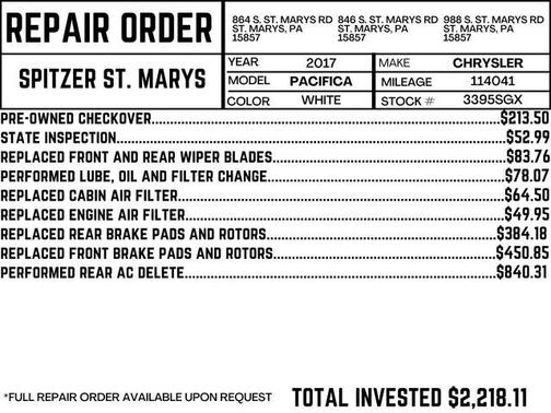 2017 Chrysler Pacifica Touring