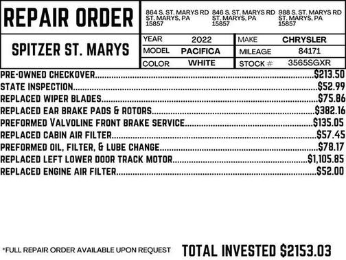 2022 Chrysler Pacifica Touring L