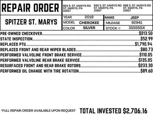 Billet Silver Metallic Clearcoat 2019 Jeep Cherokee Altitude