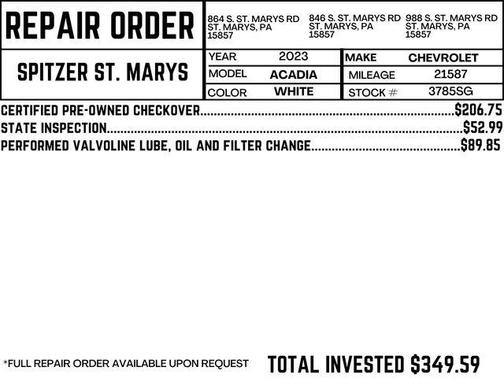 Summit White 2023 GMC Acadia AWD SLE