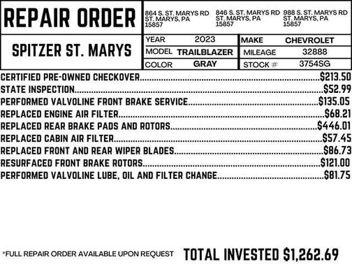 Sterling Gray Metallic 2023 Chevrolet Trailblazer LT