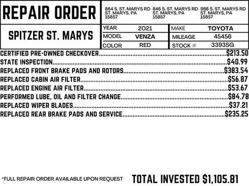 2021 Toyota Venza XLE