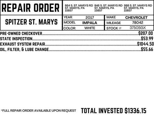 2017 Chevrolet Impala 1LT