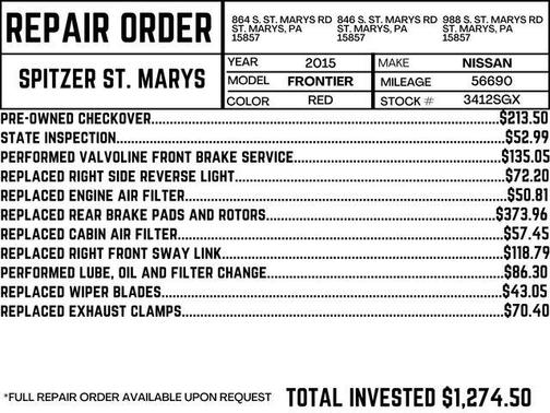 2015 Nissan Frontier SV