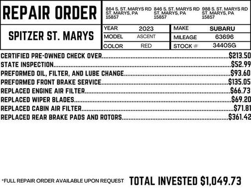 2023 Subaru Ascent Onyx Edition Limited 7-Passenger