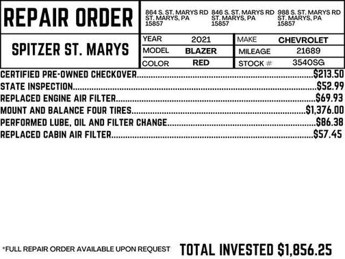 2021 Chevrolet Blazer RS