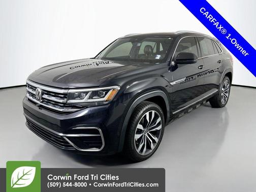 Deep Black Pearl 2021 Volkswagen Atlas Cross Sport 3.6L V6 SEL Premium R-Line