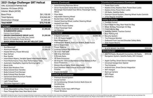 2021 Dodge Challenger SRT Hellcat