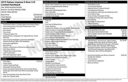 2019 Subaru Impreza 2.0i Limited