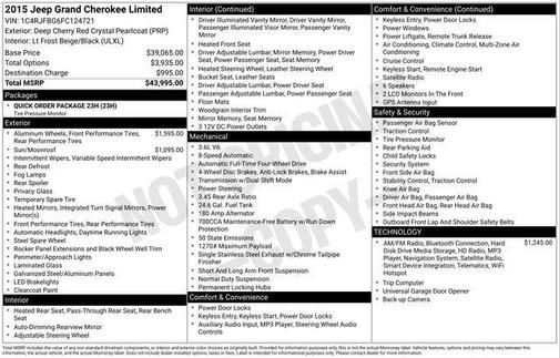 2015 Jeep Grand Cherokee Limited