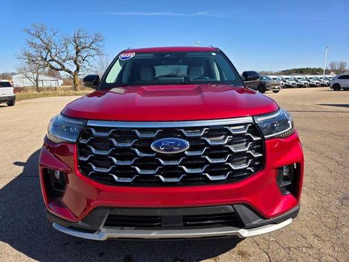 Red Metallic 2025 Ford Explorer Platinum