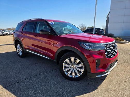 Red Metallic 2025 Ford Explorer Platinum