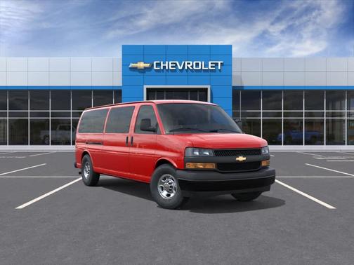 Red 2026 Chevrolet Express 3500 LS